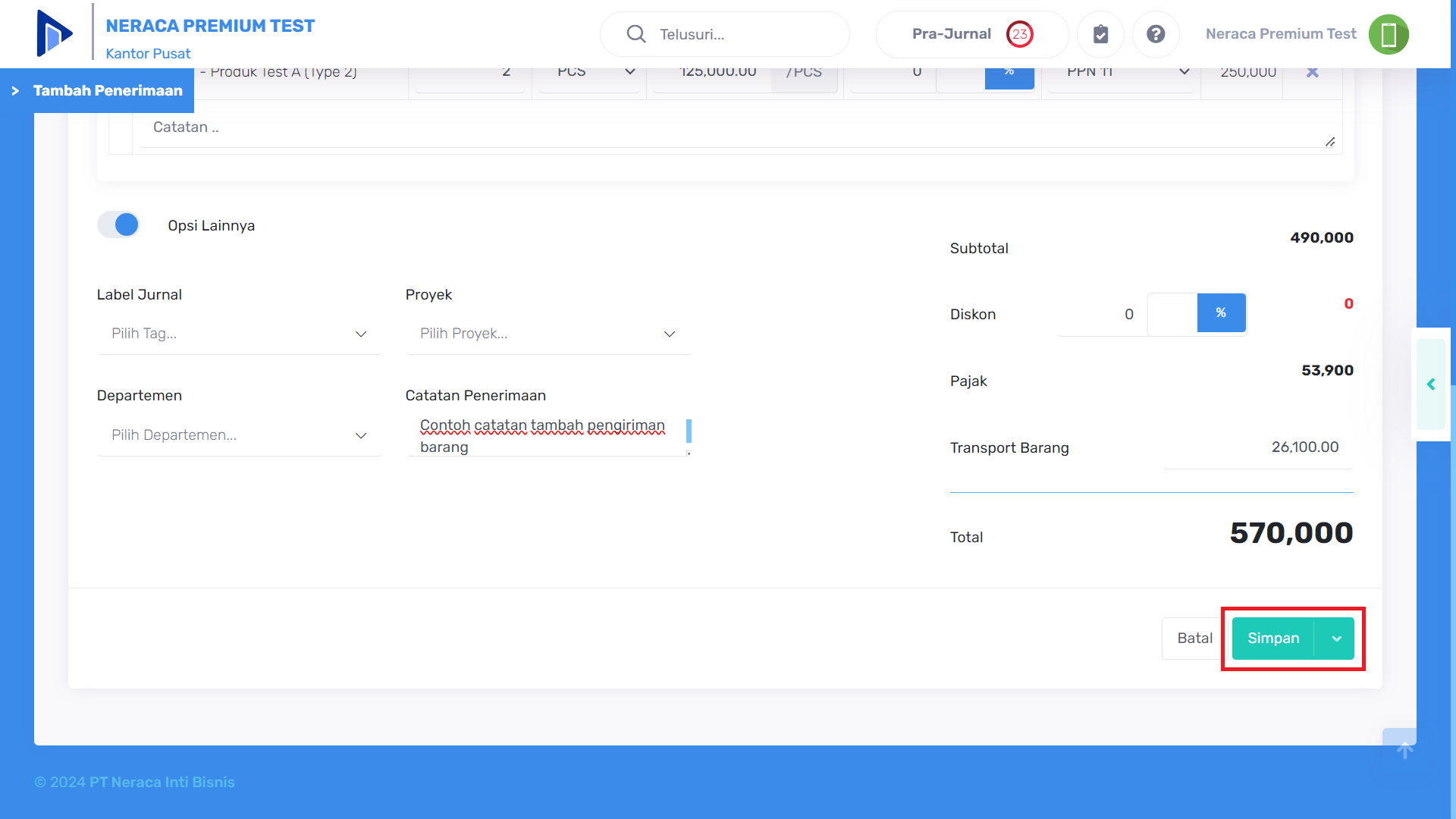 Contoh pengisian form pengiriman barang (2)